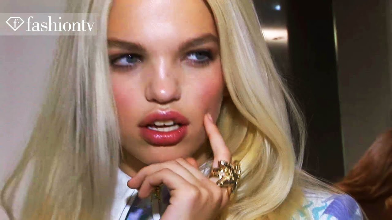 Hair & Makeup - Versace Backstage - Milan Fashion Week Spring 2012 MFW | FashionTV - FTV