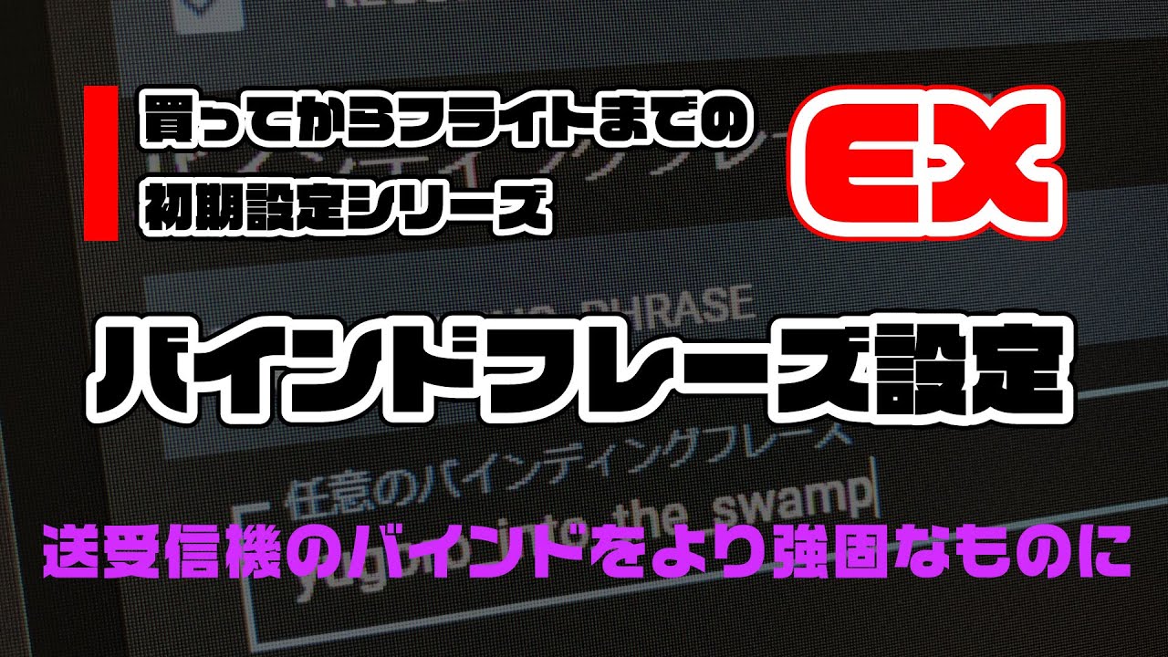 バインドフレーズ設定　～買ってからフライトまでの初期設定シリーズ EX