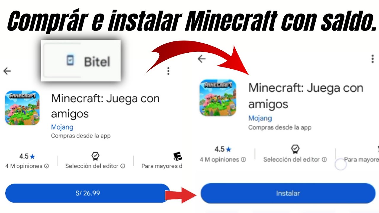 COMO DESCARGAR MINECRAFT DESDE PLAY STORE SIN TARJETA 2025