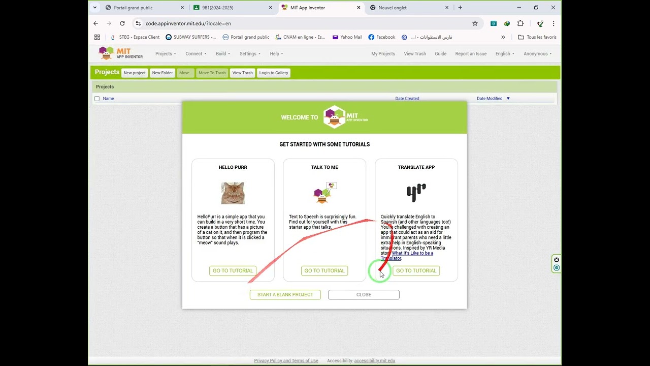 COMMET UTILISER APPI INVENTOR EN LIGNE SANS COMPTE GMAIL 9EME ANNEE