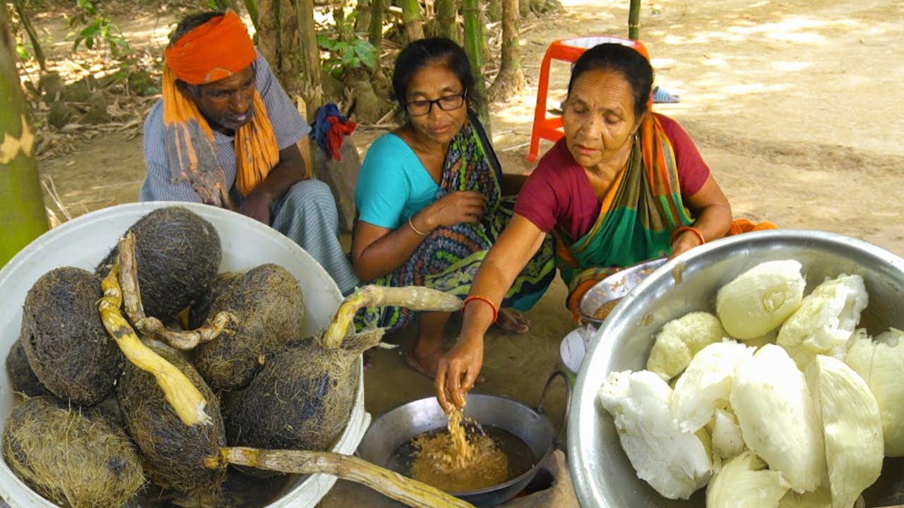 Delicious Palm fruit sheed recipe || grandmother Making village style talar bechi recipe ||