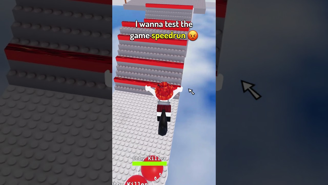 I wanna test the game speedrun! 😡💢#roblox #shorts