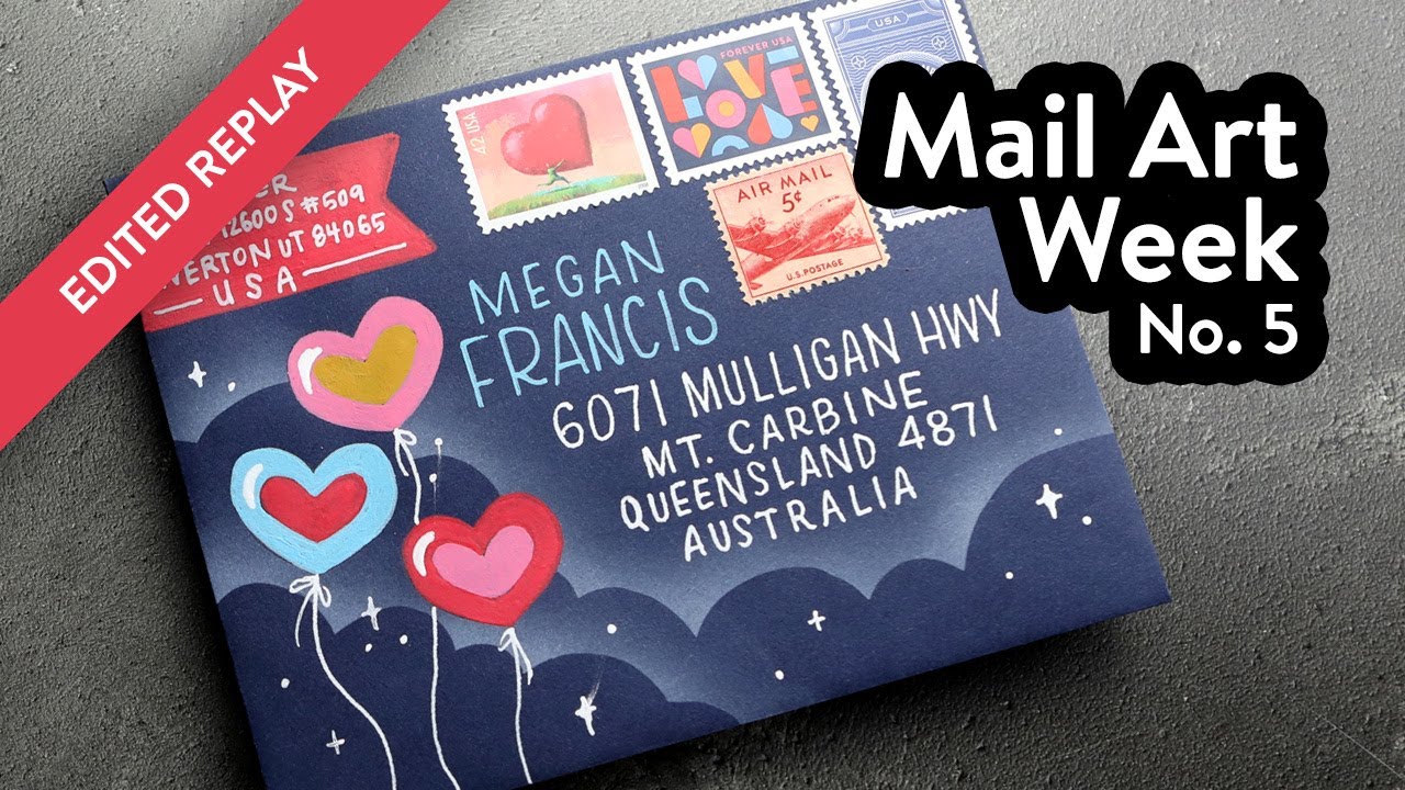 🔴 EDITED REPLAY - Mail Art Week! Envelope No. 5 - Postage Stamp Inspired
