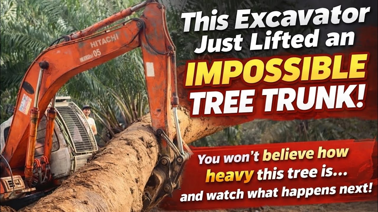 This Excavator Just Lifted an Impossible Tree Trunk!.