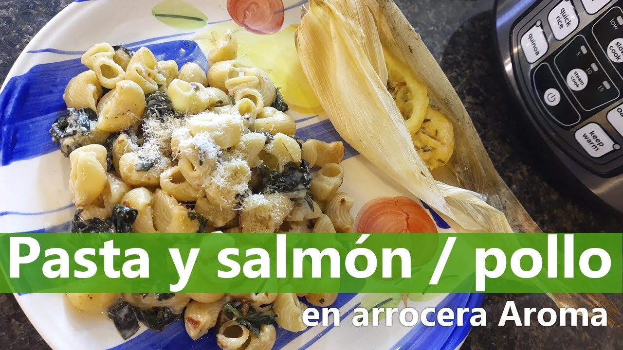 Pasta y salmón | Comida completa | En arrocera eléctrica