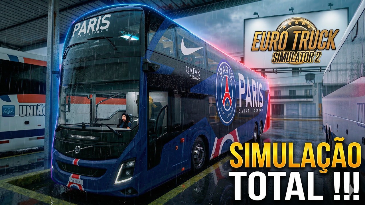 EuroTruck Simulator 2 Ônibus Volvo 9700 DD Paris Saint Germain Mapa Minas Gerais SouzaYT Game