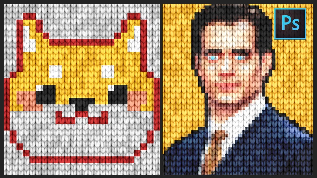 [ Photoshop Tutorial ] Knitted Photo Effect in Photoshop