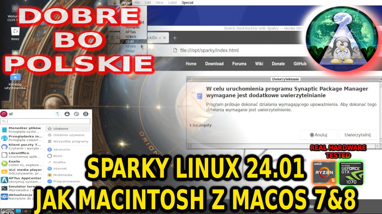 Nowe a stare i morze :D Sparky Linux 24.01 z pulpitem wprost z lat 90tych = Macintosh MacOS 7 MLVWM