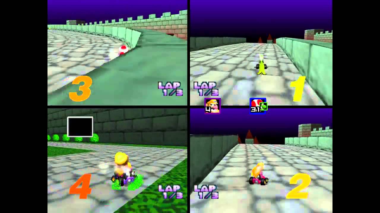 Mario Kart 64 - 4 Player Frenzy, All Tracks