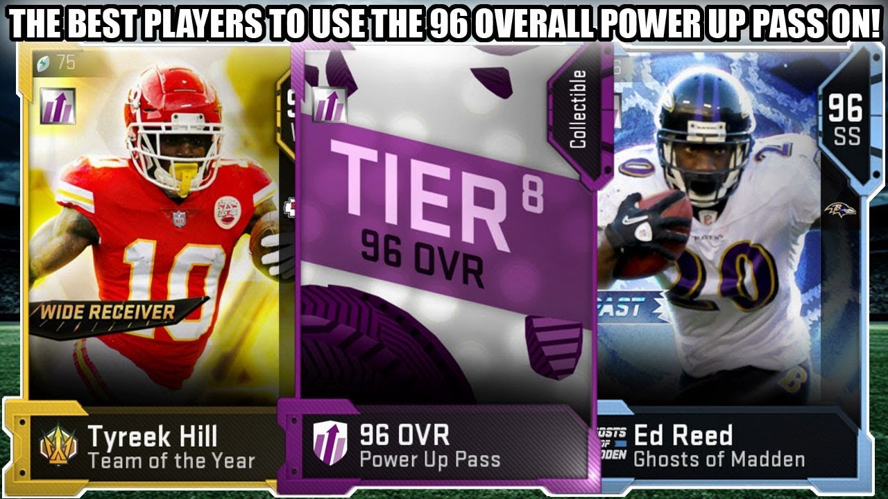 THE BEST PLAYERS TO USE THE 96 OVERALL POWER UP PASS ON! TIER 8 PASS! | MADDEN 19 ULTIMATE TEAM