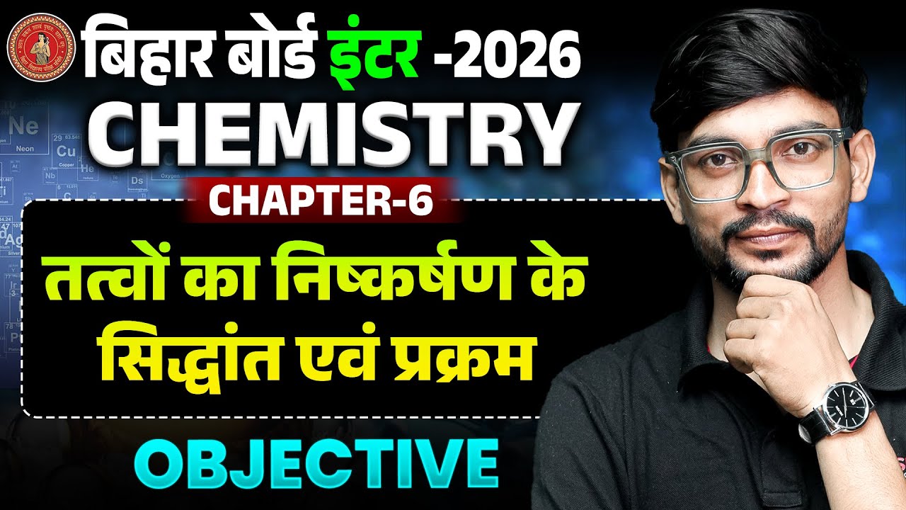 तत्वों के निष्कर्षण के सिद्धांत एवं प्रक्रम Mcq | Chemistry Class 12th Chapter 6 Objective |