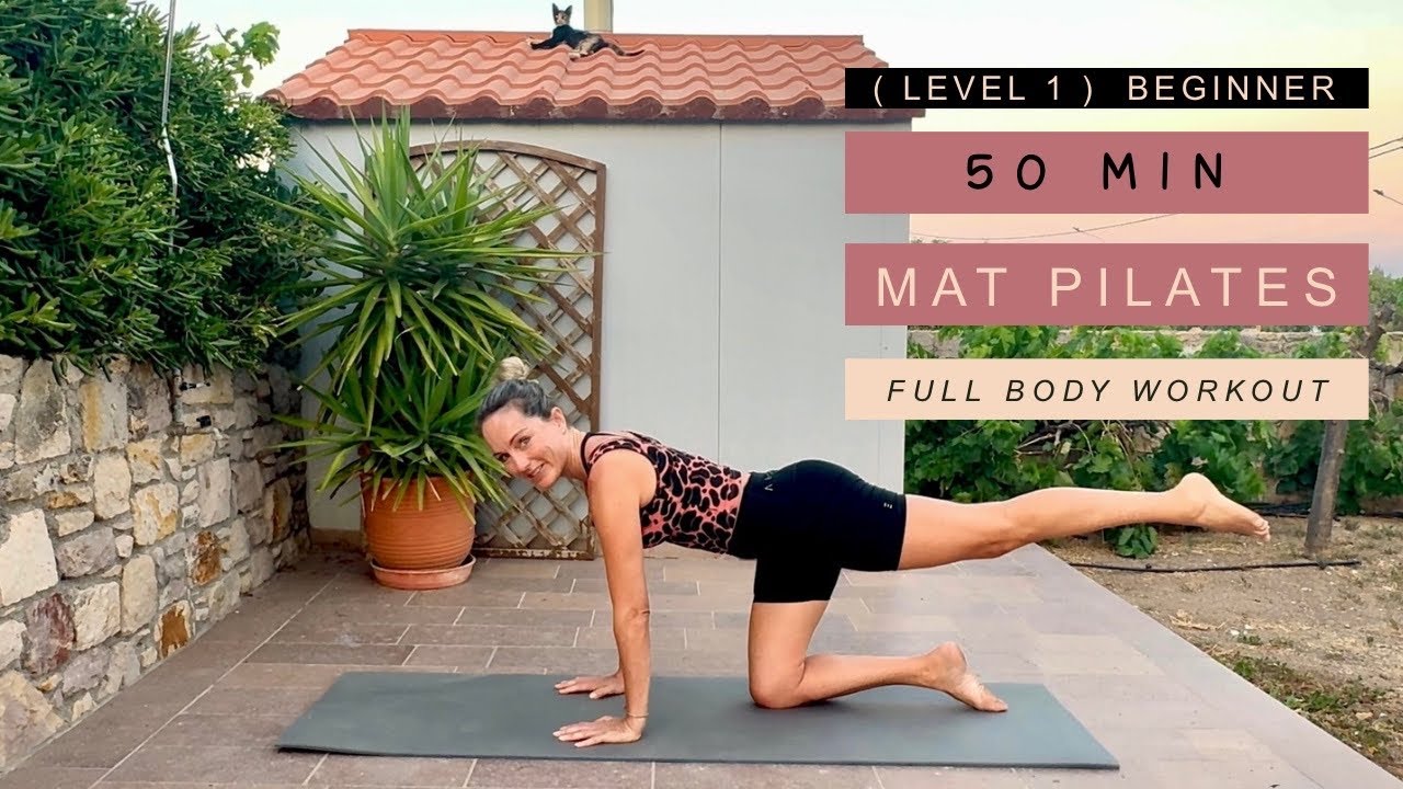 50 Min Pilates Workout Beginner | Full Body Mat Pilates | No Equipment 🍑