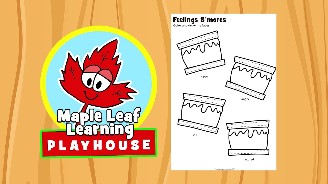 Feelings S'mores Worksheet for Kids | Maple Leaf Learning Playhouse