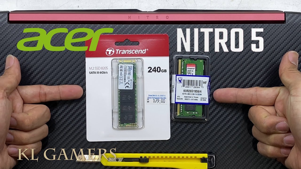 Acer Nitro 5 AN515-52 Gaming Notebook upgrade DDR4 RAM and SSD increase speed