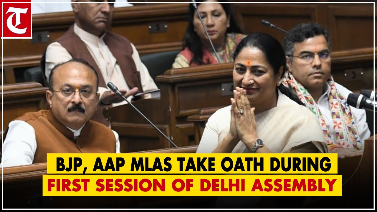Delhi CM Rekha Gupta, 6 ministers take oath as members of Legislative&nbsp;Assembly