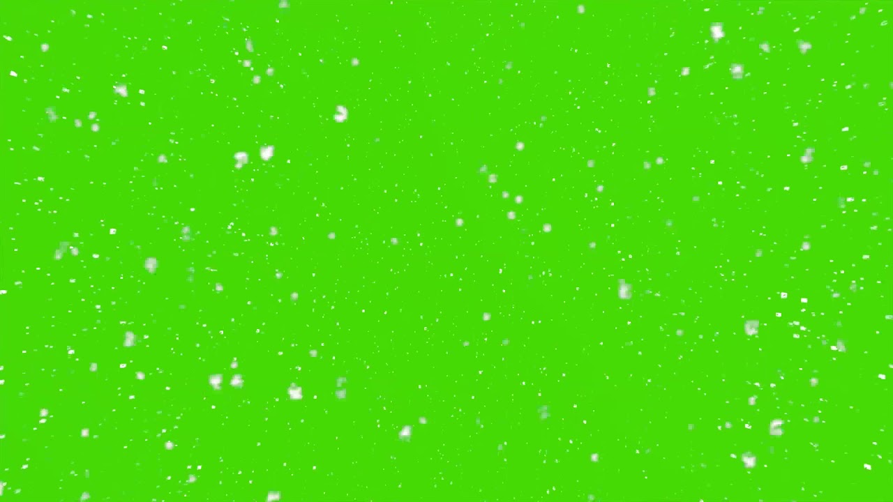 Падающий снег   зеленый экран Falling snow   green screen
