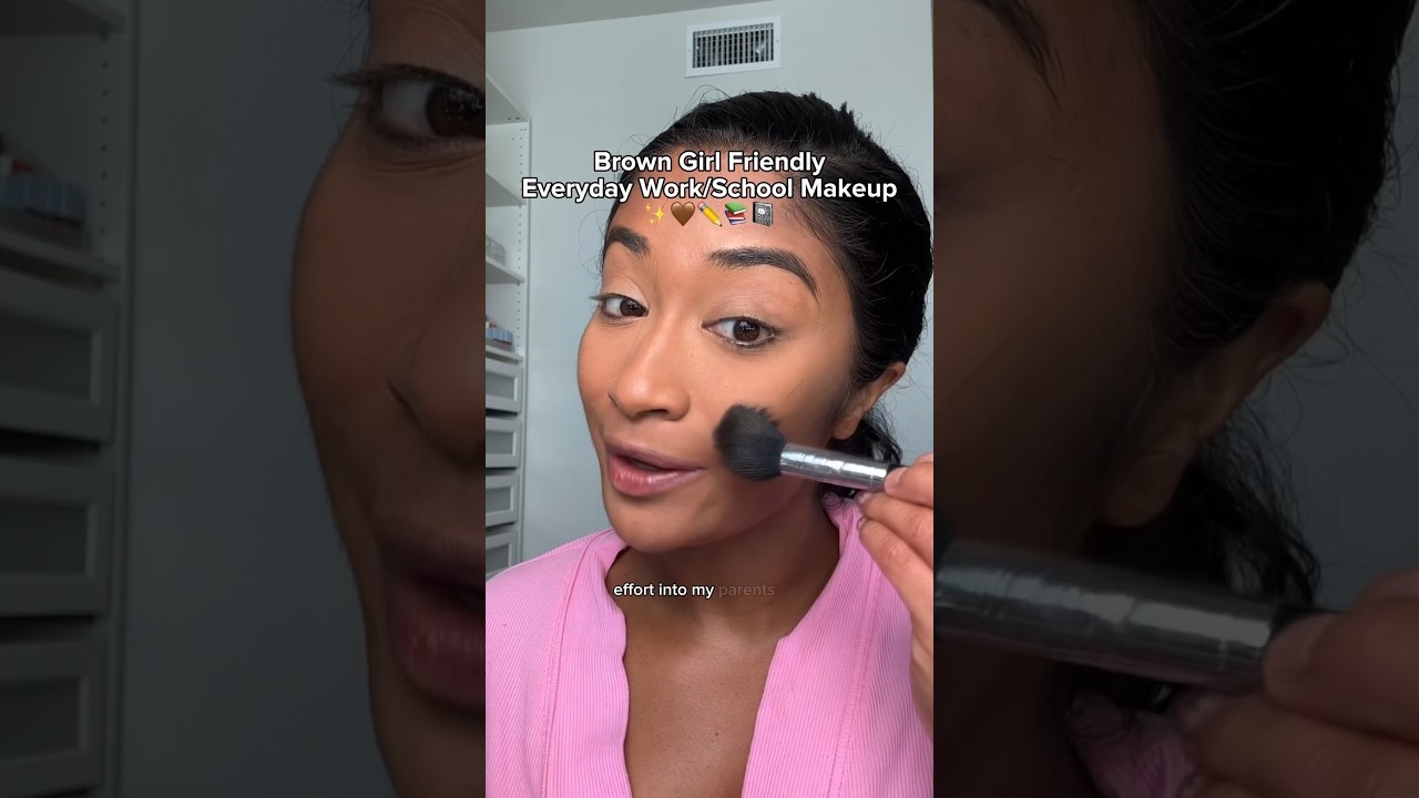 Brown girl friendly work /office everyday makeup📚📓🤎
