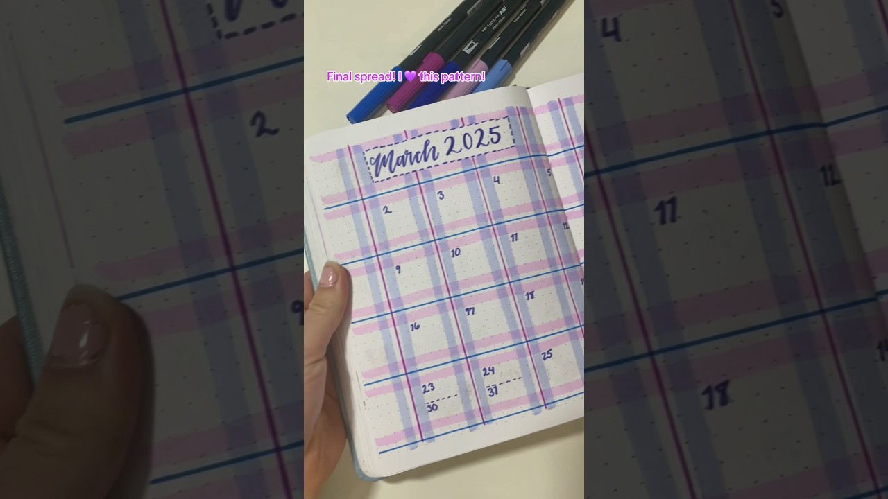 Plaid bullet journal spread! 