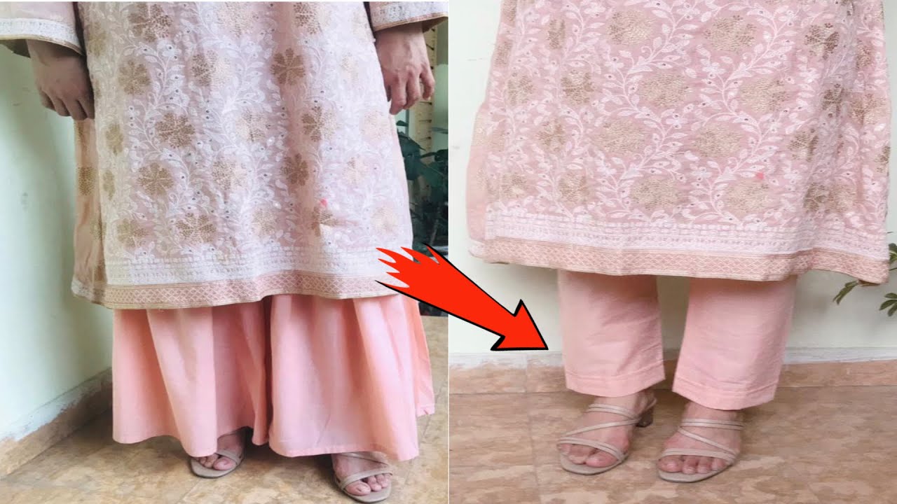 How To Convert Gharara into Trouser/Straight Pant||Reuse of old Clothes