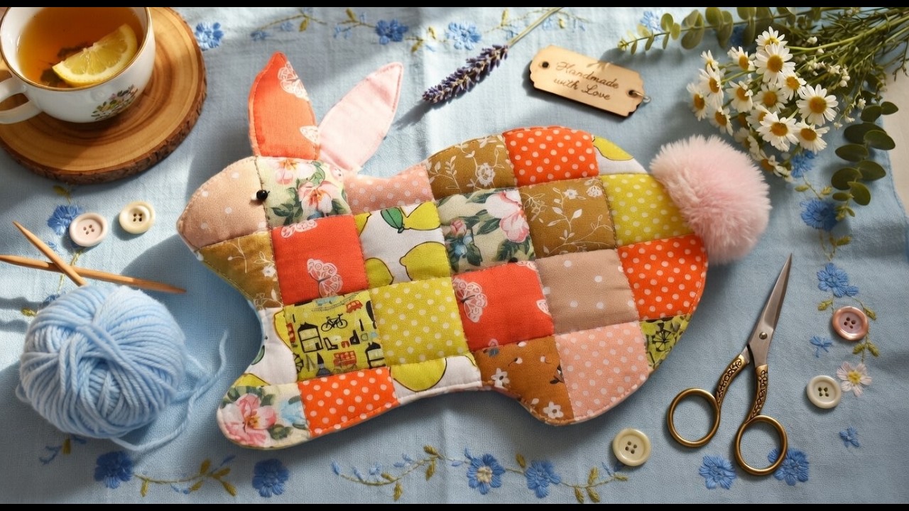The Cutest Easter Potholder! 🐰 Sew it for $0 (Free Pattern)
