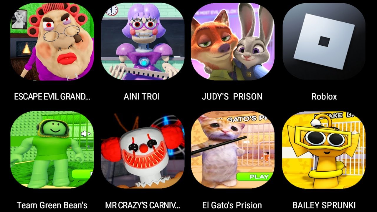 ESCAPE EVIL GRANDMA,Escape Miss Ani-Tron's Detention,JUDY'S PRISON,TEAM GREEN BEAN'S PRISON...
