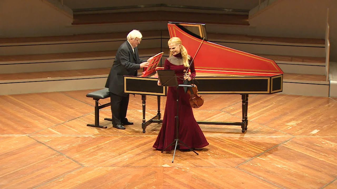 Bach Sonate f-Moll BWV 1018, Gudrun Schaumann, Violine /Johann Sonnleitner, Cb, Berlin Philharmonie