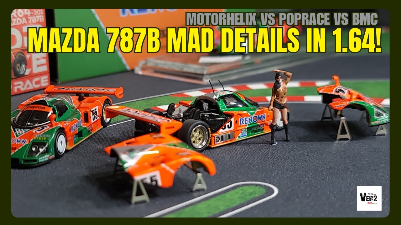 MotorHelix против Pop Race против BMC: Mazda 787B в масштабе 1/64 под капотом | Сравнение V2, эпи...