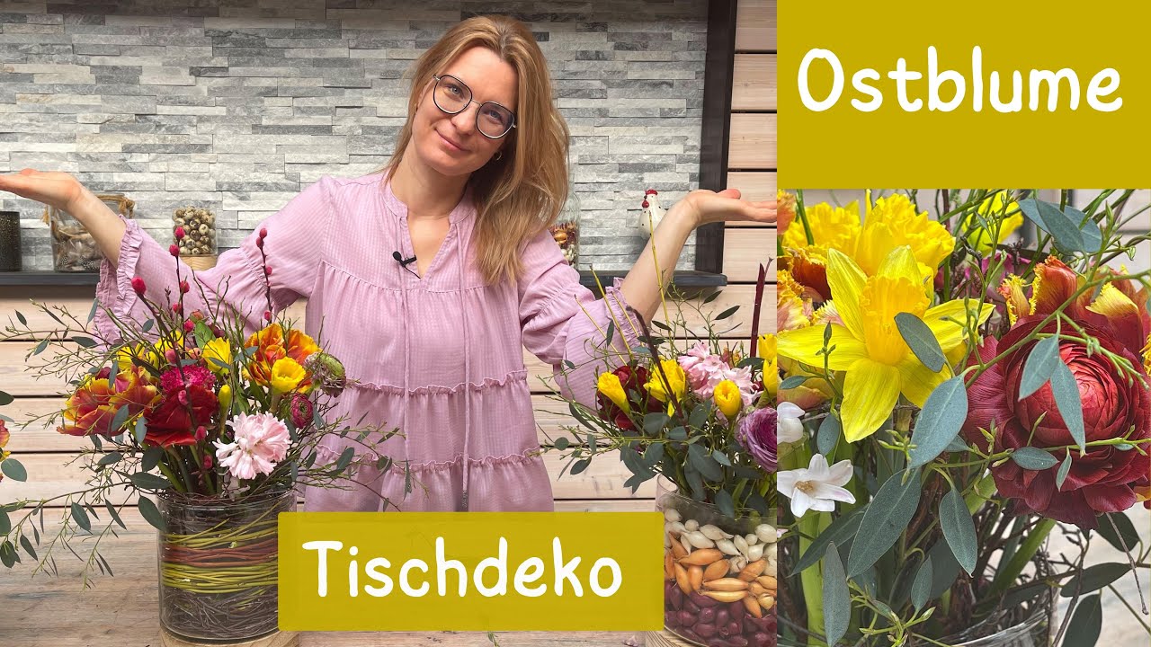 Osterdeko im Glas - EINS, ZWEI oder DREI? +++ Tischdeko mit frischen Blumen