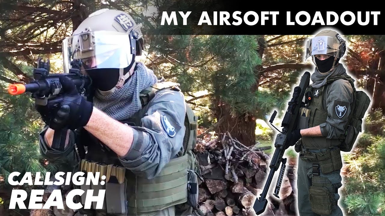 My Airsoft Loadout // How to Dress Like Callsign: Reach (ft. Barrett, Tippmann, P90)