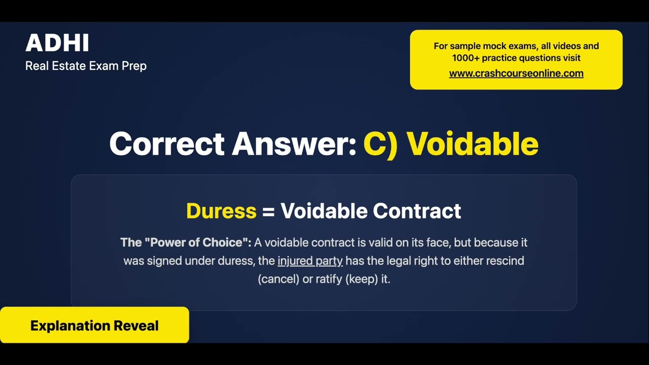 Void vs Voidable: The Most Confusing Contract Law Question (Real Estate Exam Prep)