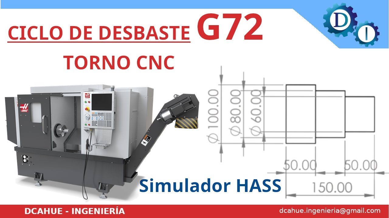 Ciclo de desbaste transversal G72 | Torno CNC | Simulador HASS