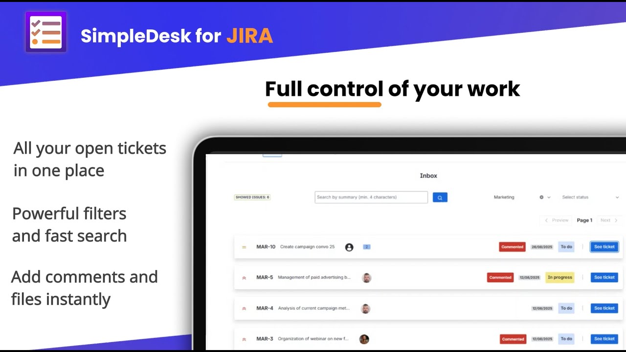 Video Tutorial SimpleDesk -  Project Tracking & Task Management Dashboard for Jira