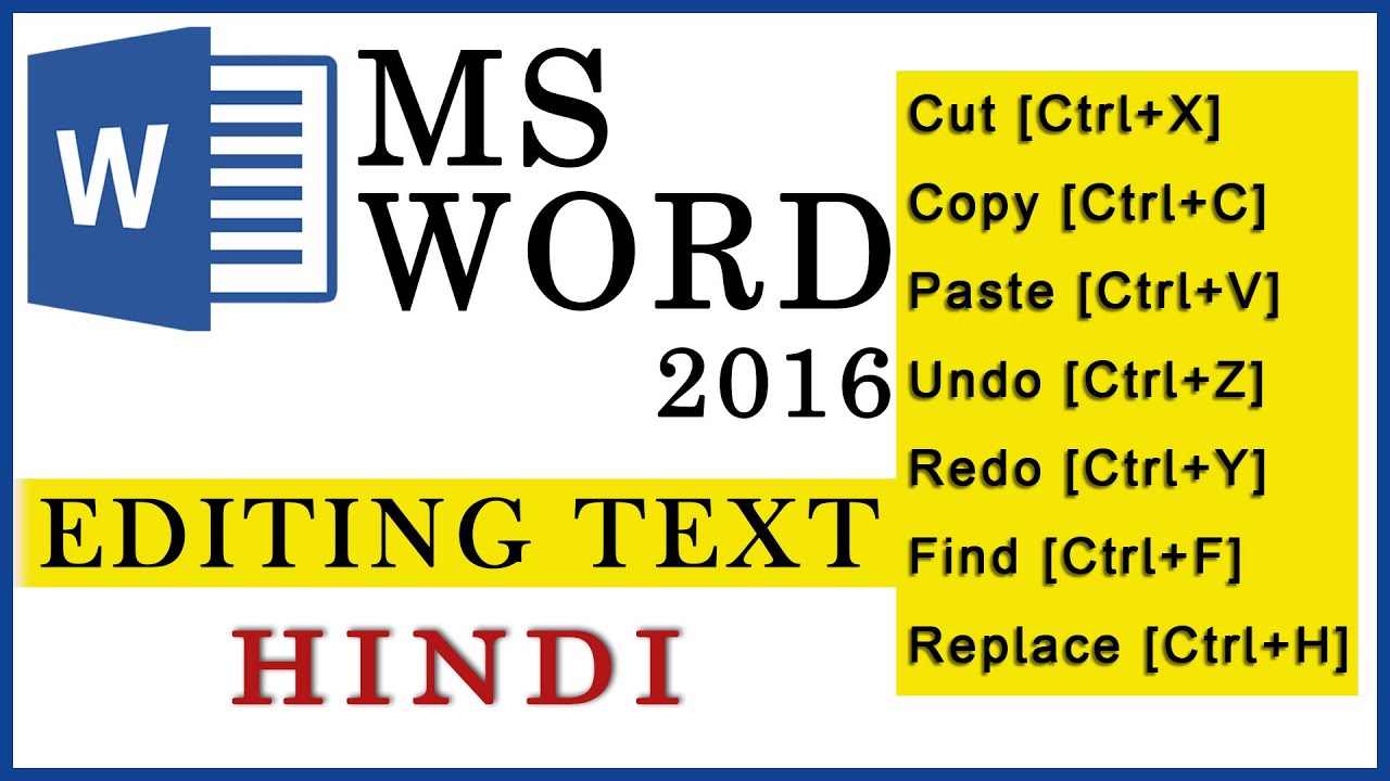Ms Word Editing Text In Hindi | Ms Word 2016 Editing Text - LocalTrix