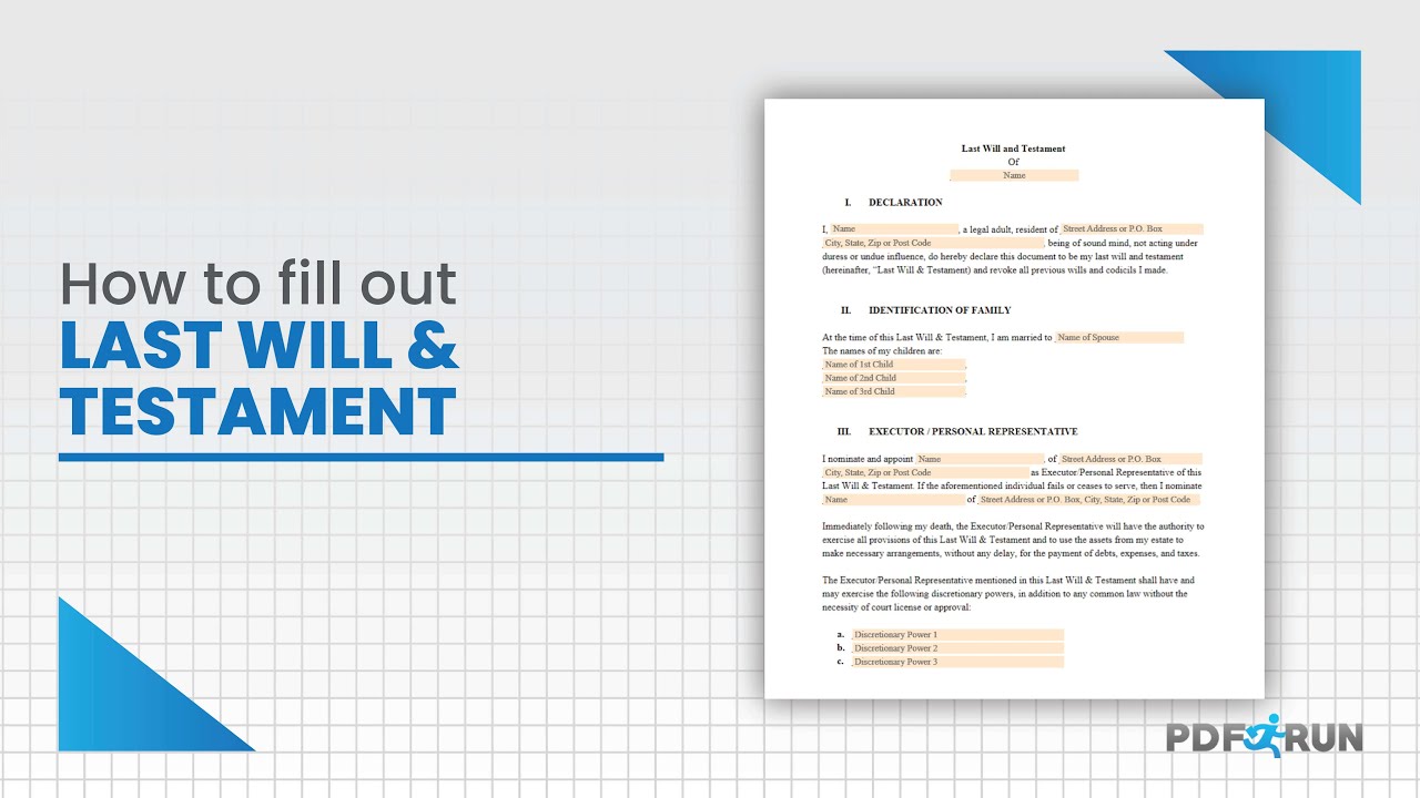 How to Make and Fill Out A Last Will and Testament Online | PDFRun