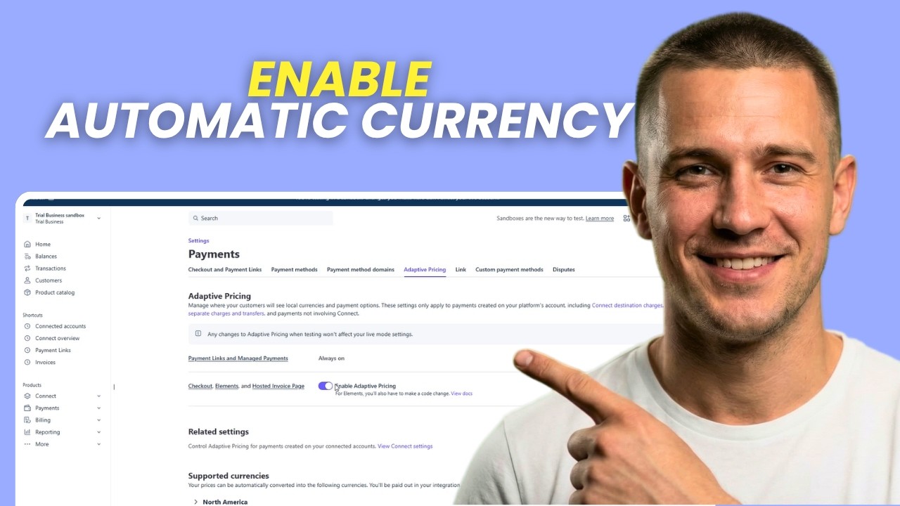 Как включить автоматическую конвертацию валют для платежей в Stripe