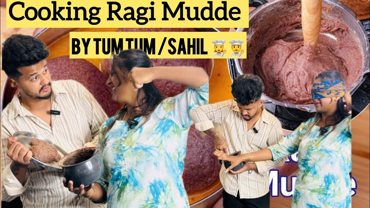 Best Ragi Mudde Ever 😂 Cooking Challenge With Tum Tum #cookingvlog##challenge#fun#❤️