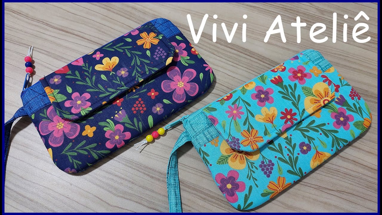 Carteira Porta Celular | Com Divisórias para Cartões | Passo a Passo | Vivi Ateliê