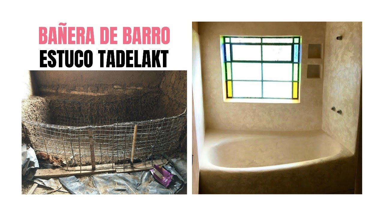 Se hizo una bañera DE BARRO con terminación de ESTUCO TADELAKT