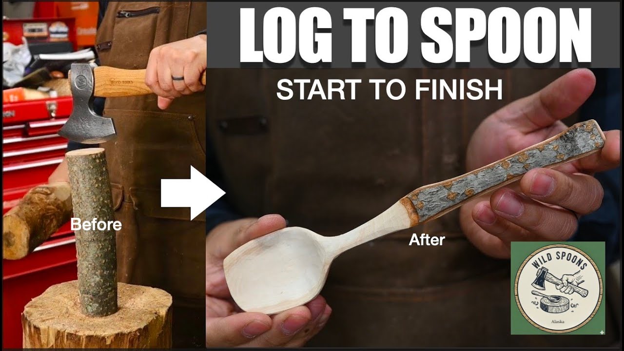 Carving a Spoon from Firewood  | Relaxing Wood Carving
