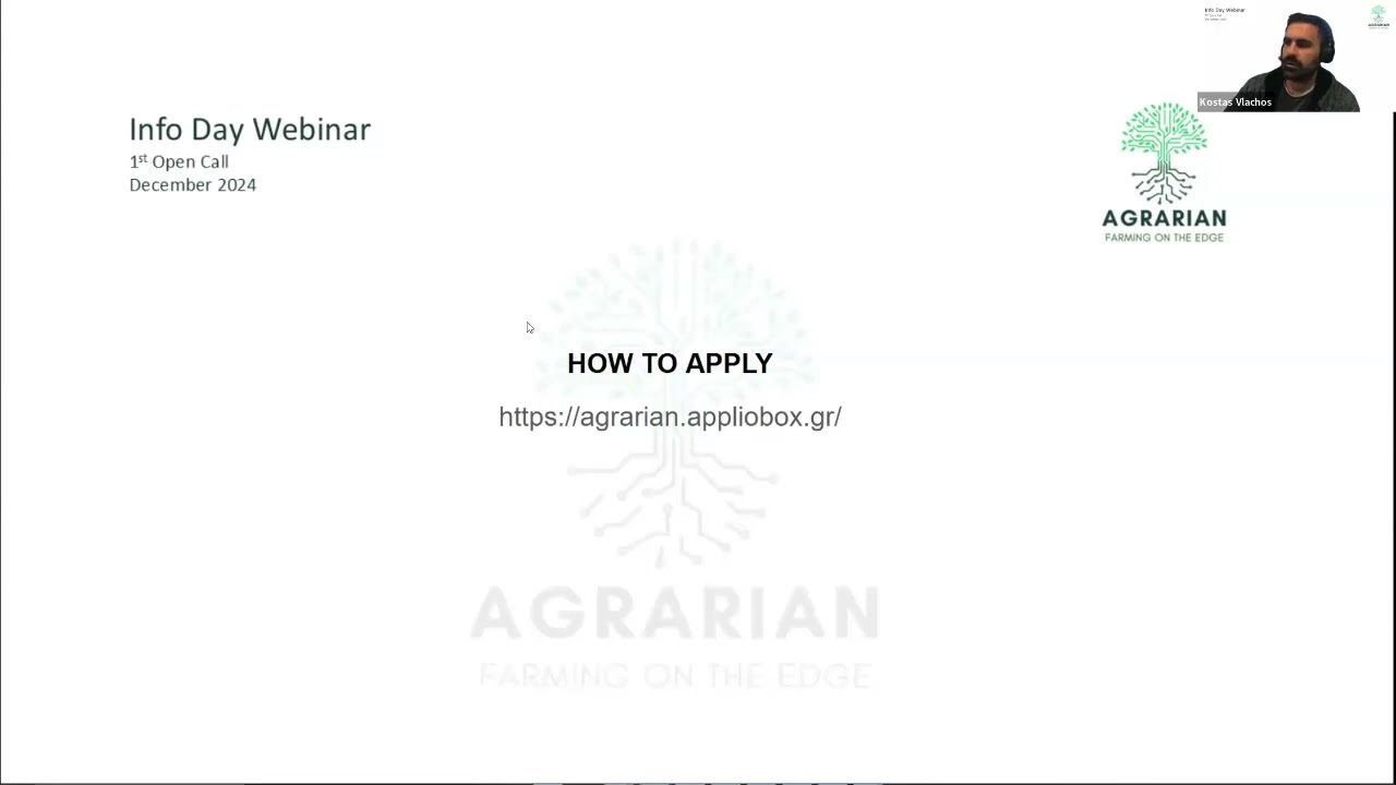 agrarian Open Calls - how to apply - instructions for the platform