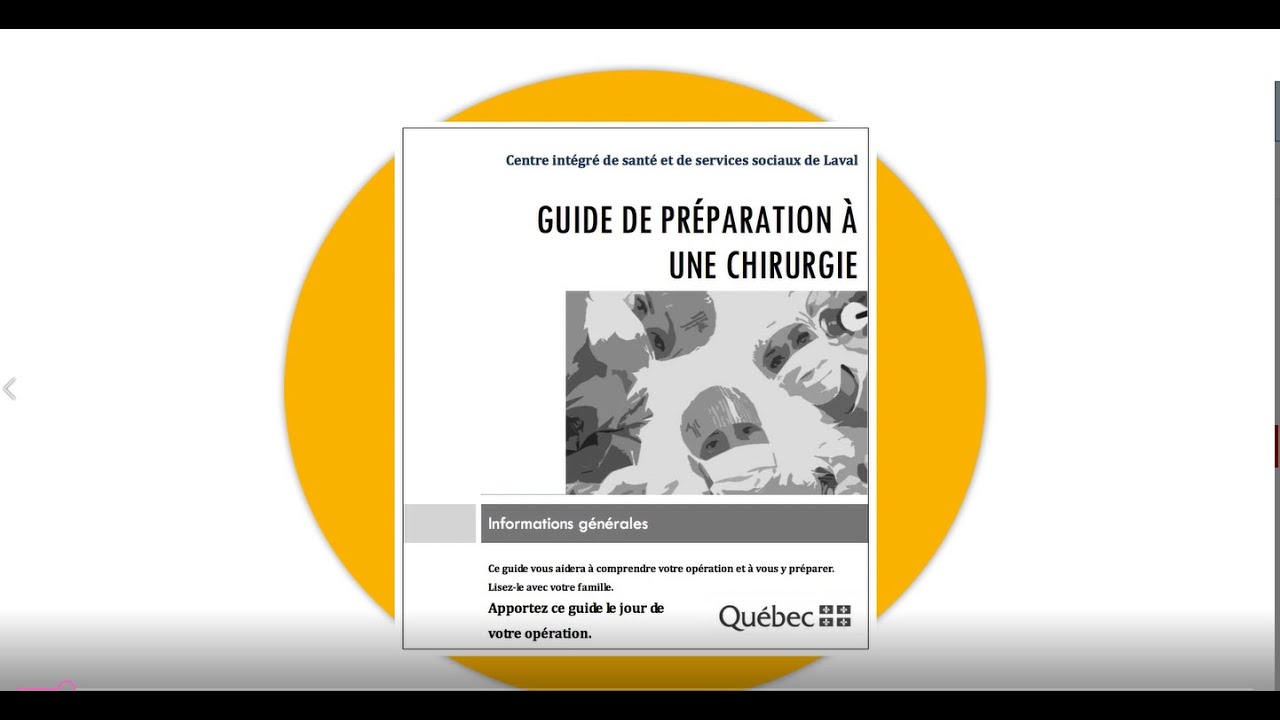 Guide de préparation à une chirurgie