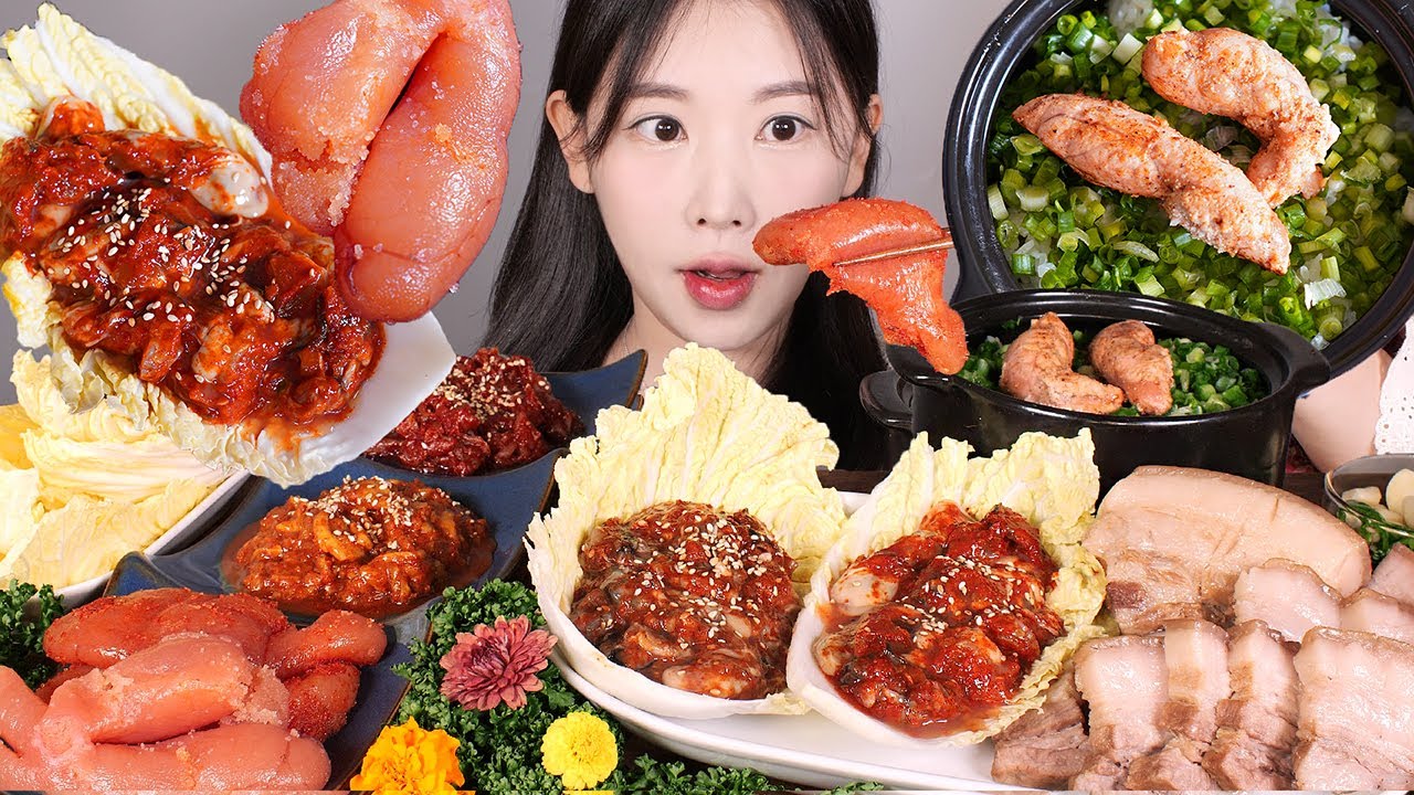 젓갈 파티✨🎉 명란솥밥과 굴젓, 명란젓, 멍게젓, 가리비젓 먹방 Jeotgal (Salted Seafood) [eating show] mukbang korean food