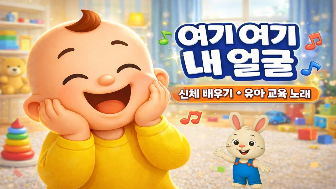 🟥🎵 여기 여기 내 얼굴 | 신체 배우기 | 유아 교육 노래 | 창작 동요 | 아기콩콩TV