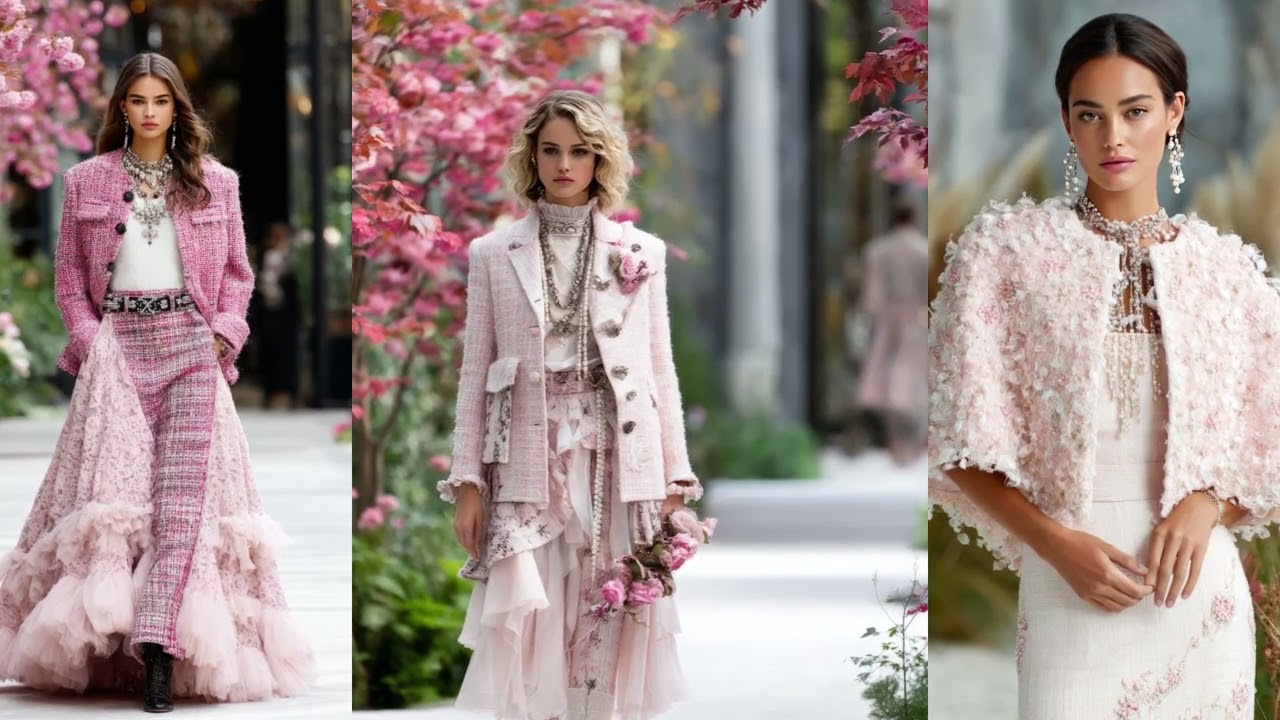 CHANEL весна-лето 2026/27 | Нежно-розовый и жемчужный: мечтательный парижский шик
