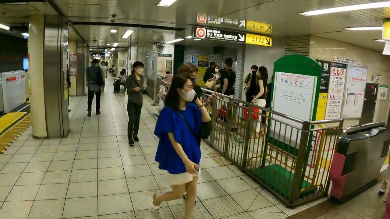 Higashi-ginza Station A11 Walk | Tokyo Subway Asakusa Line Exploration | Japan 4K ASMR