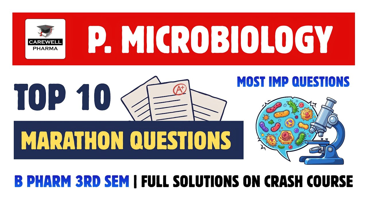 Microbiology | Top 10 Marathon Questions | Microbiology 3rd semester | Carewell Pharma