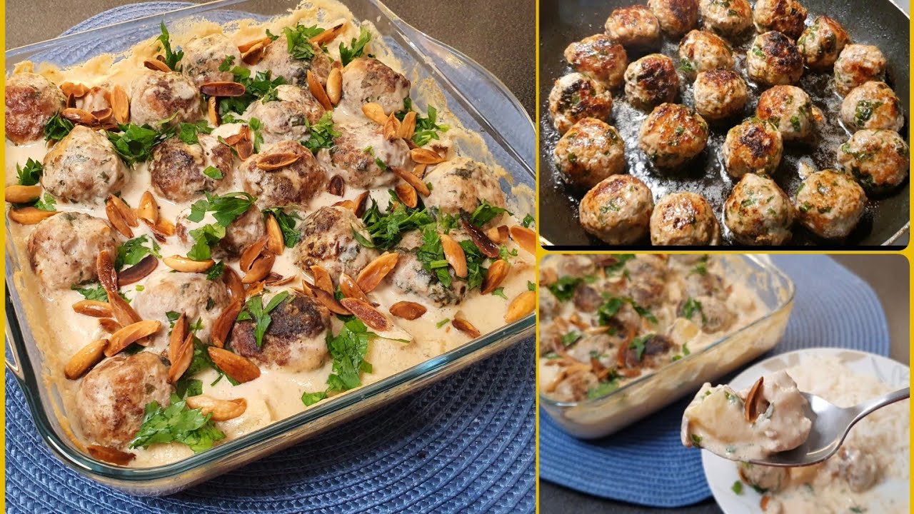 صينية الكفتة بالطحينه طعم يبهركم خصوصا الصوص ويه الرز الابيض لايفوتكم😍جربوها حتحبوها كفته بالراشي