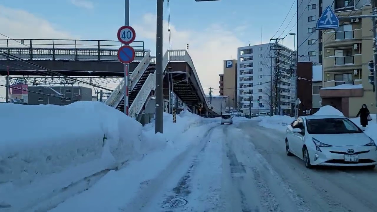 札幌市手稲区稲穂1条6丁目～二十四軒手稲通～富丘通交差点　ドライブ　2026年1月