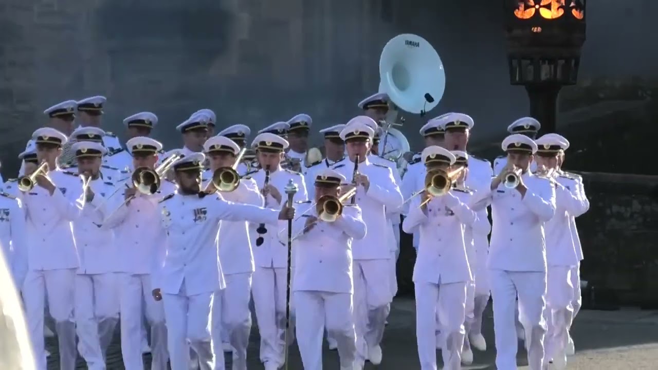 Ukraine Naval Forces Orchestra marching on at Edinburgh Military Tattoo 2025