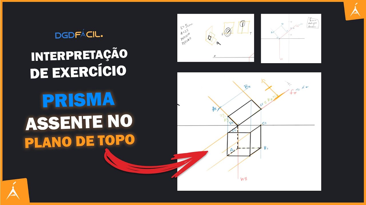Projecção de Prisma Quadrangular de base de topo 12.ª classe — DGD FÁCIL